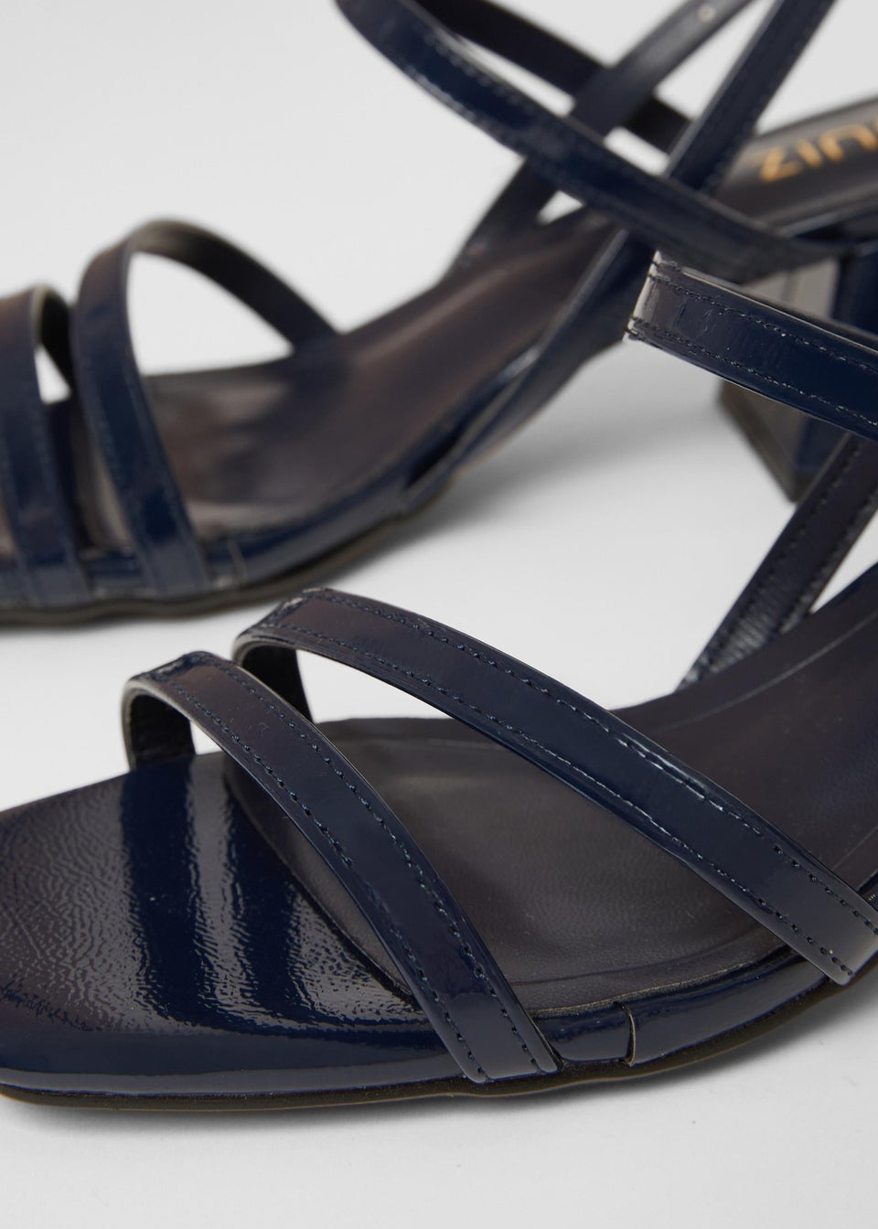 Quiz Navy Slingback Low Block Heels