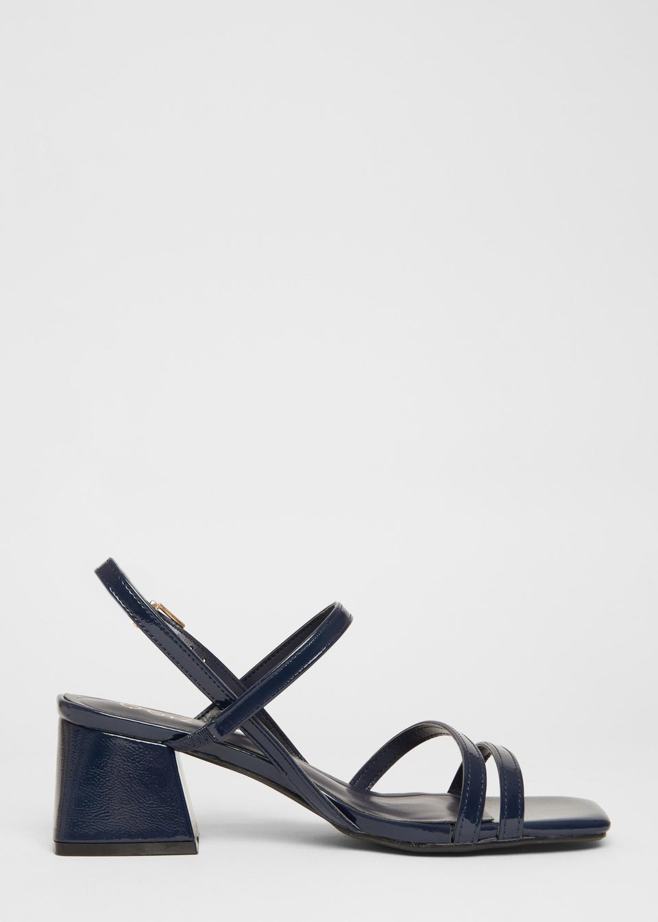 Quiz Navy Slingback Low Block Heels