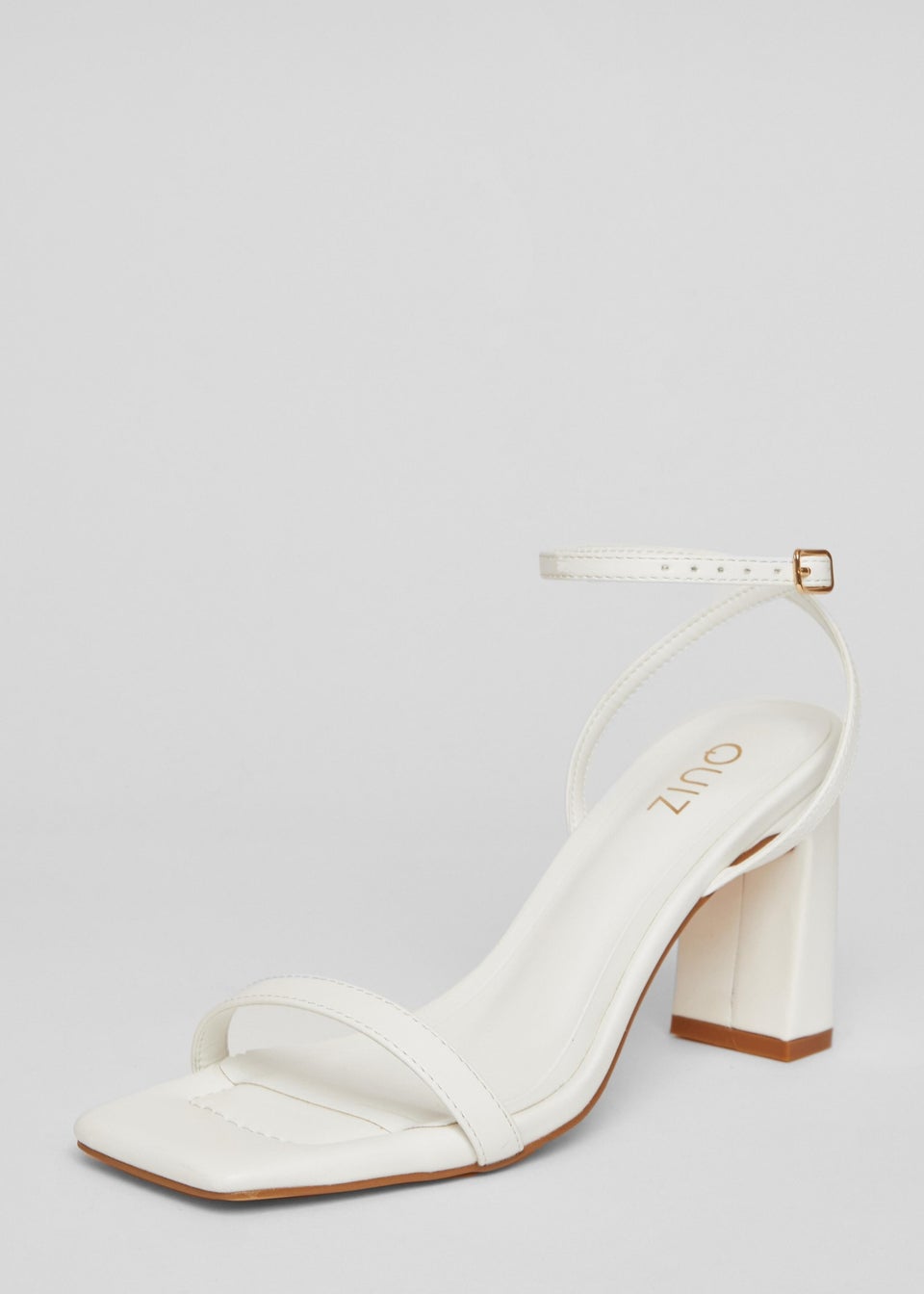 Quiz White Barely There Block Heels