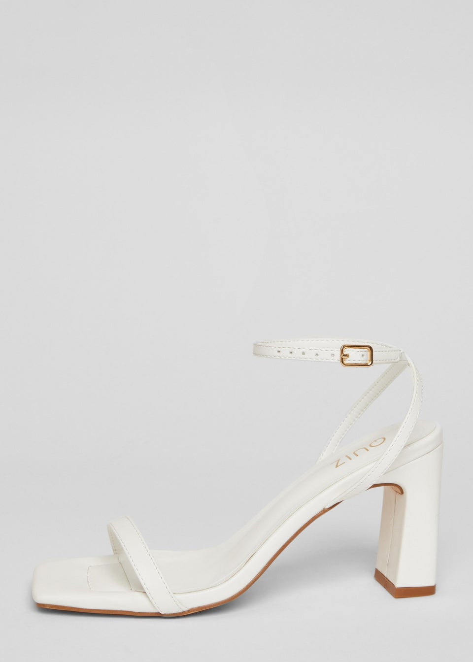 Quiz White Barely There Block Heels