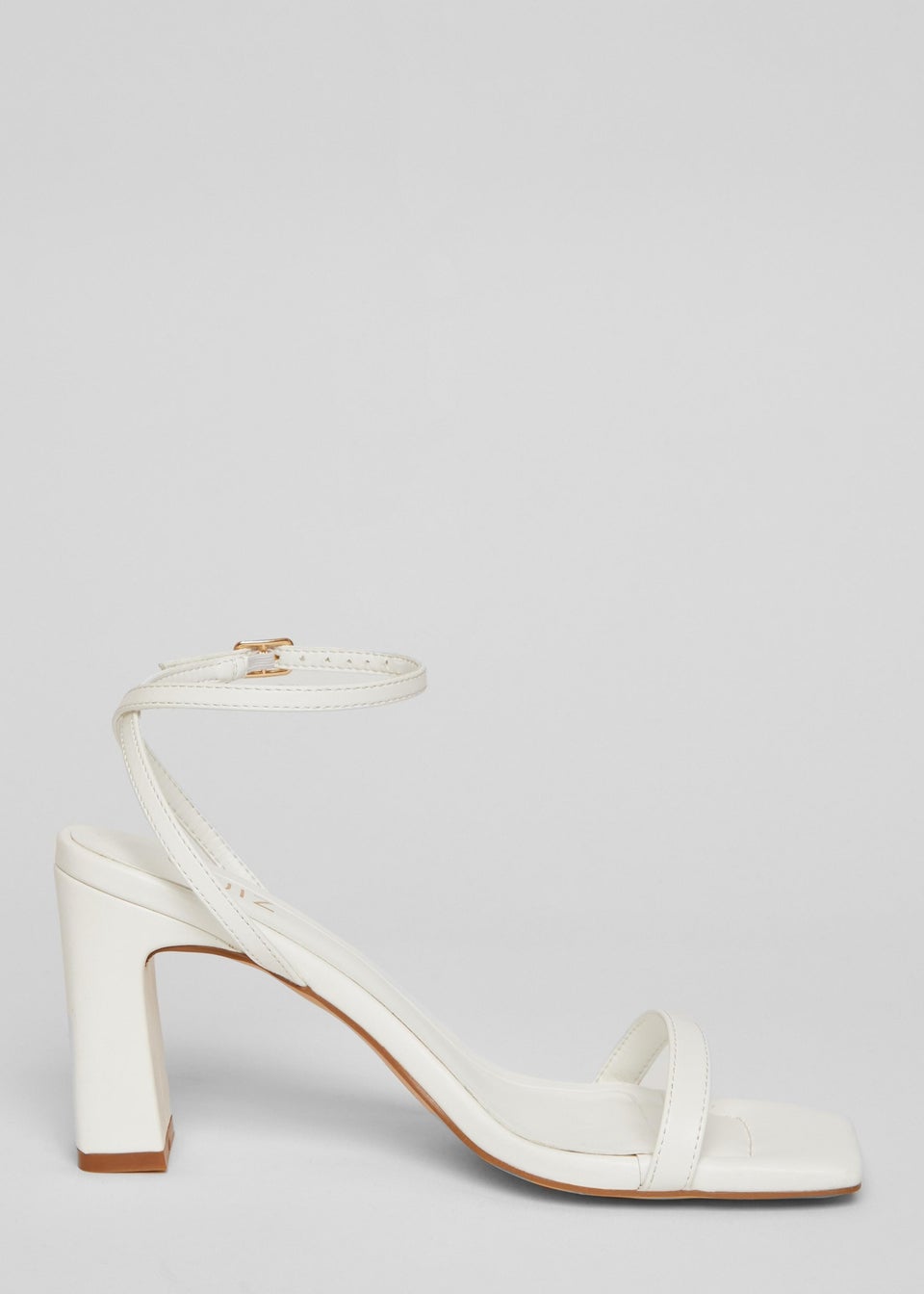 Quiz White Barely There Block Heels