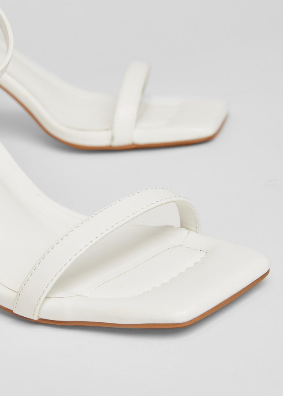 Quiz White Barely There Block Heels
