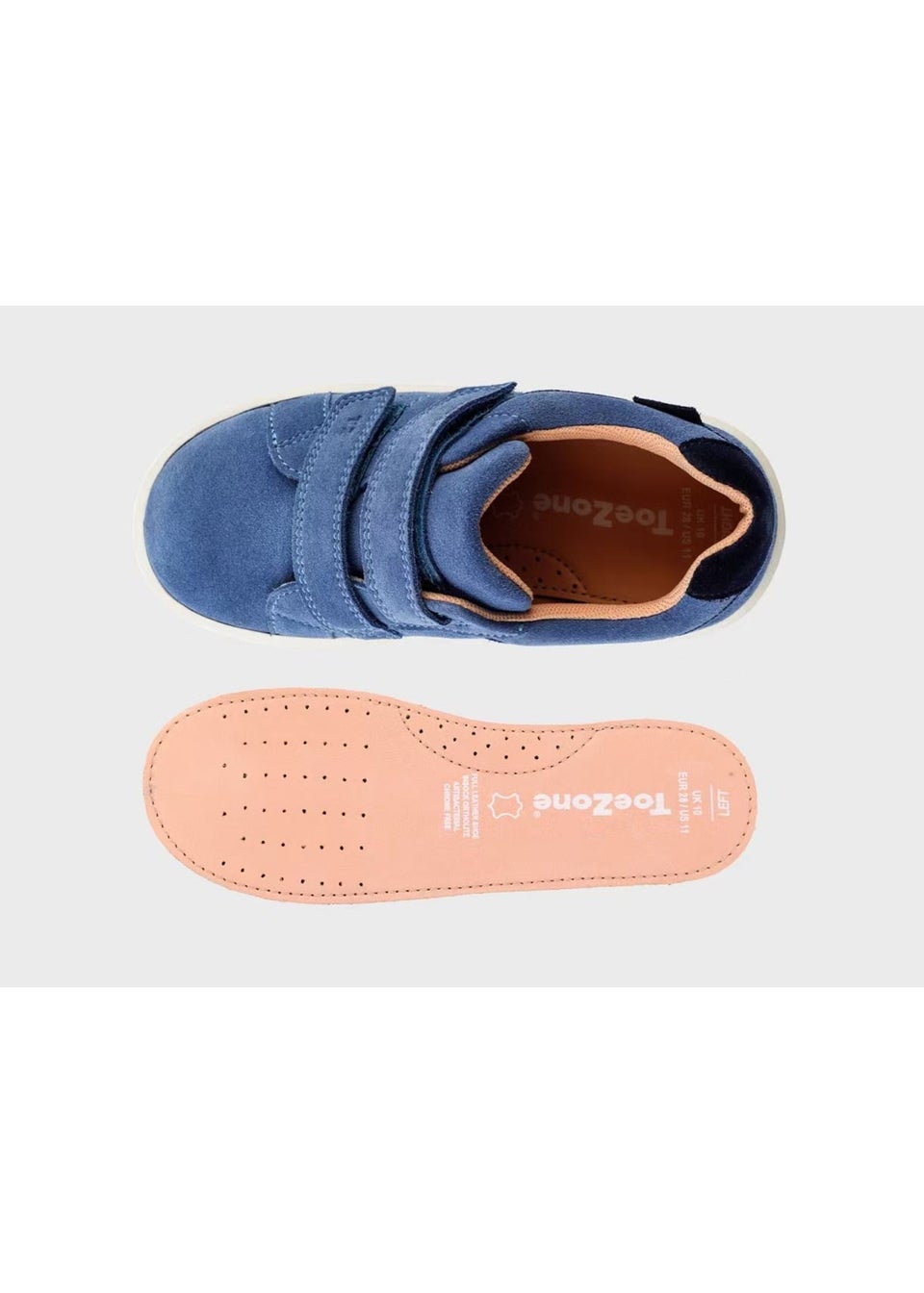 ToeZone Girls Blue Eden Suede Rip Tape Trainers
