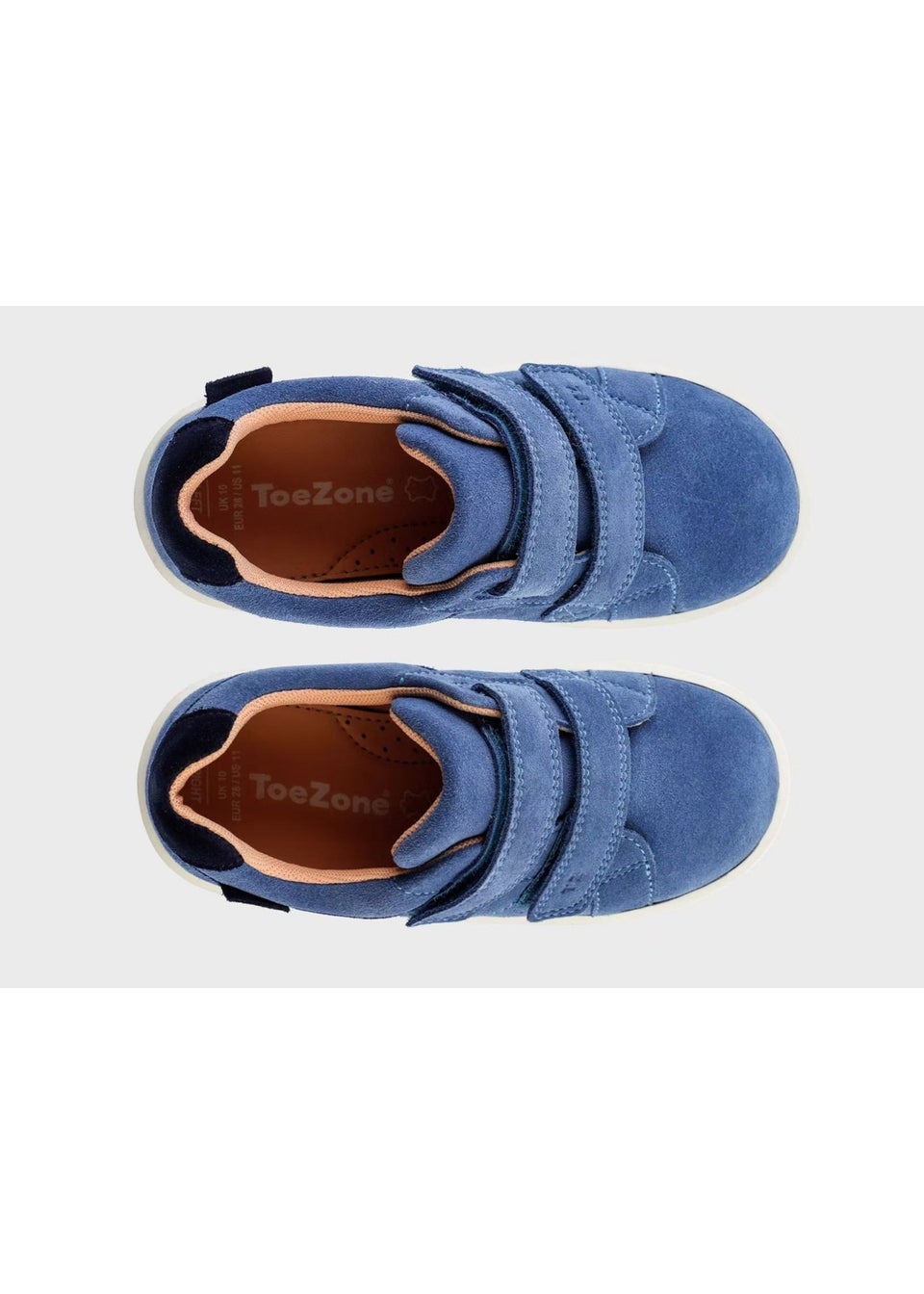 ToeZone Girls Blue Eden Suede Rip Tape Trainers