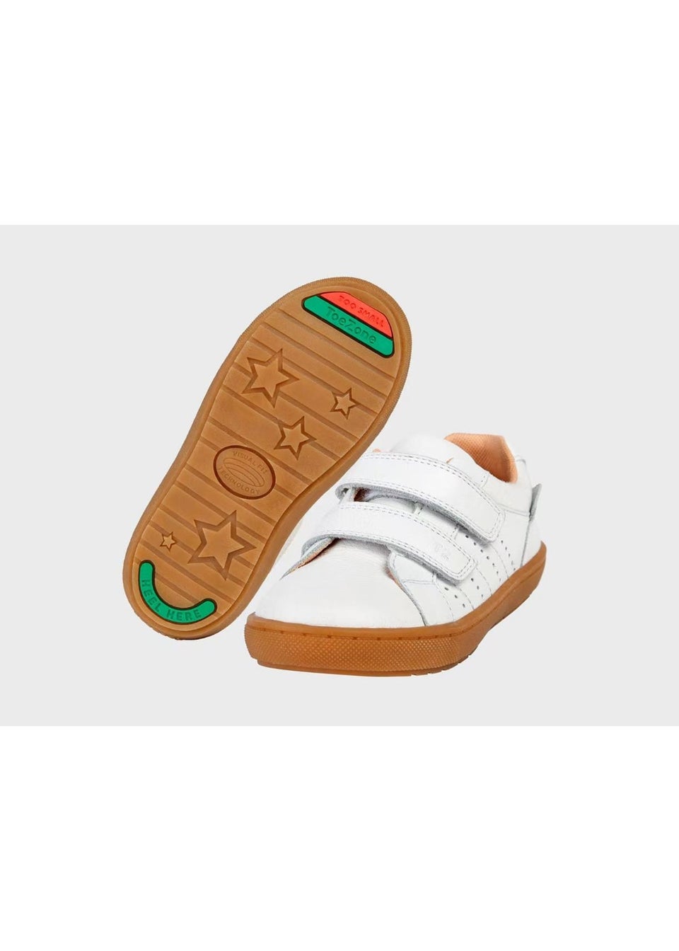 ToeZone Girls White Ariel Suede Rip Tape Trainers