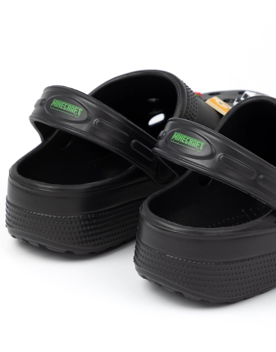 Minecraft Kids Black Character Face Clogs (11 Younger - 4 Older)