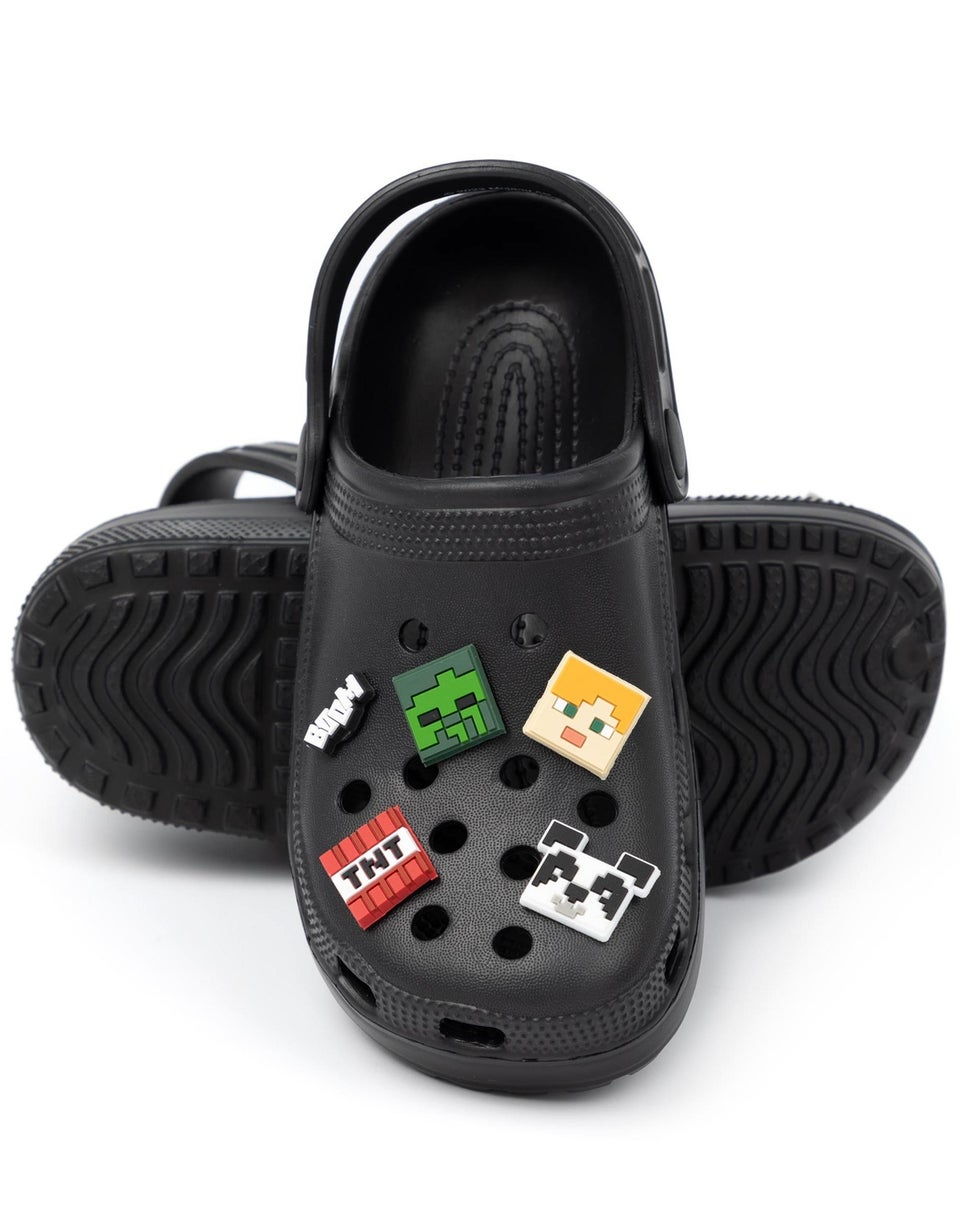 Minecraft Kids Black Character Face Clogs (11 Younger - 4 Older)