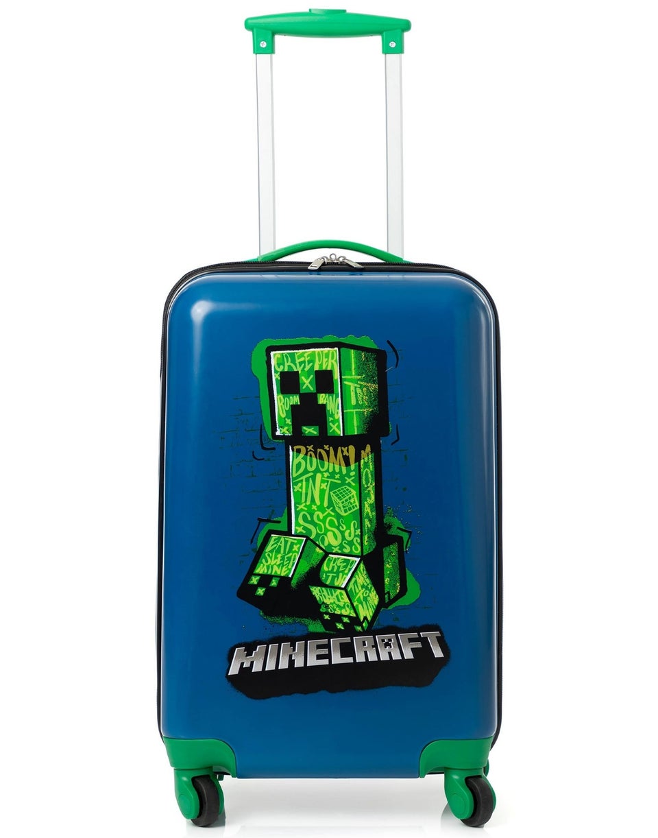 Minecraft Kids Blue Creeper Medium Suitcase