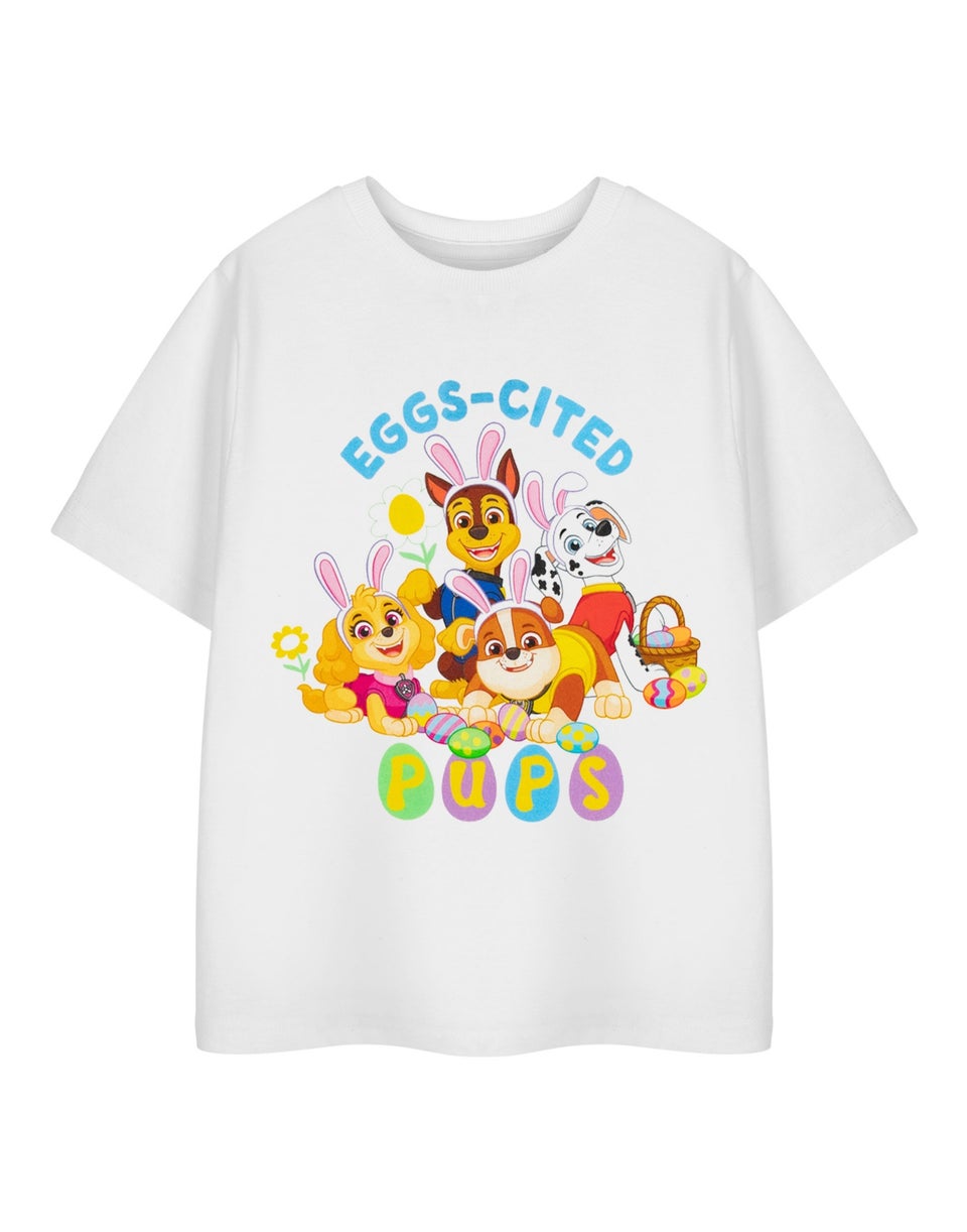 Paw Patrol Eggs-cited Pups Kids White T-Shirt (3-8 Years)