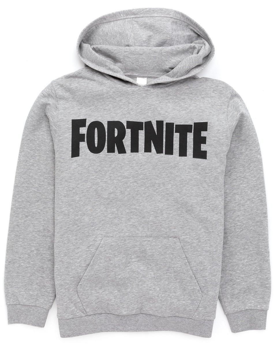 Fortnite Logo Kids Grey Hoodie (11-16 Yrs)