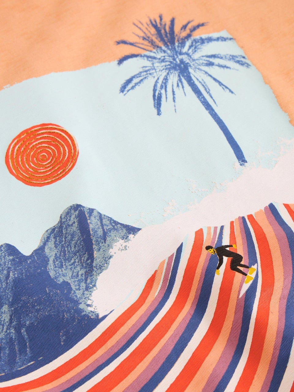 T-Shirt Abersoch mit Wellengrafik