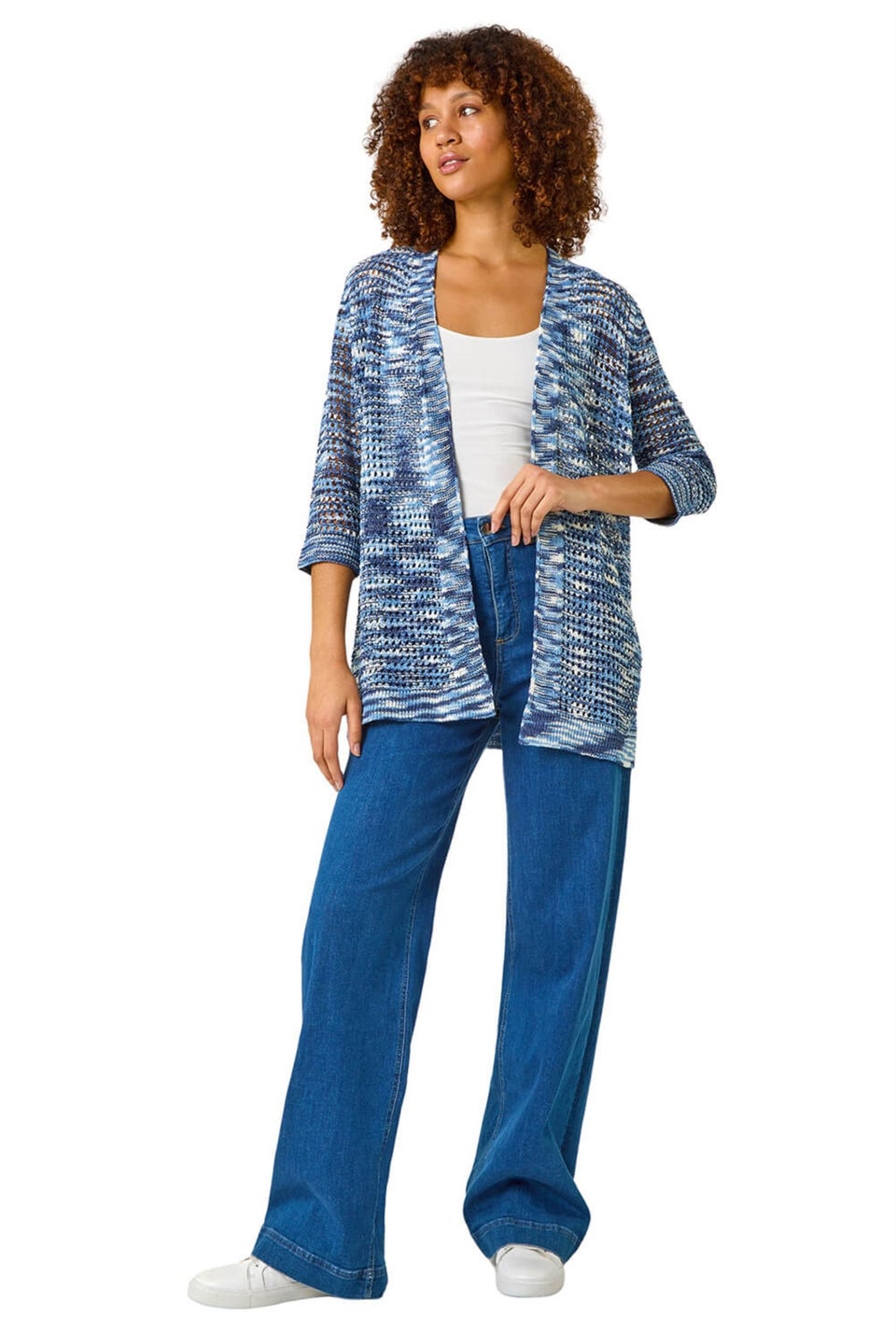 Roman Blue Space Dye Knit Cardigan