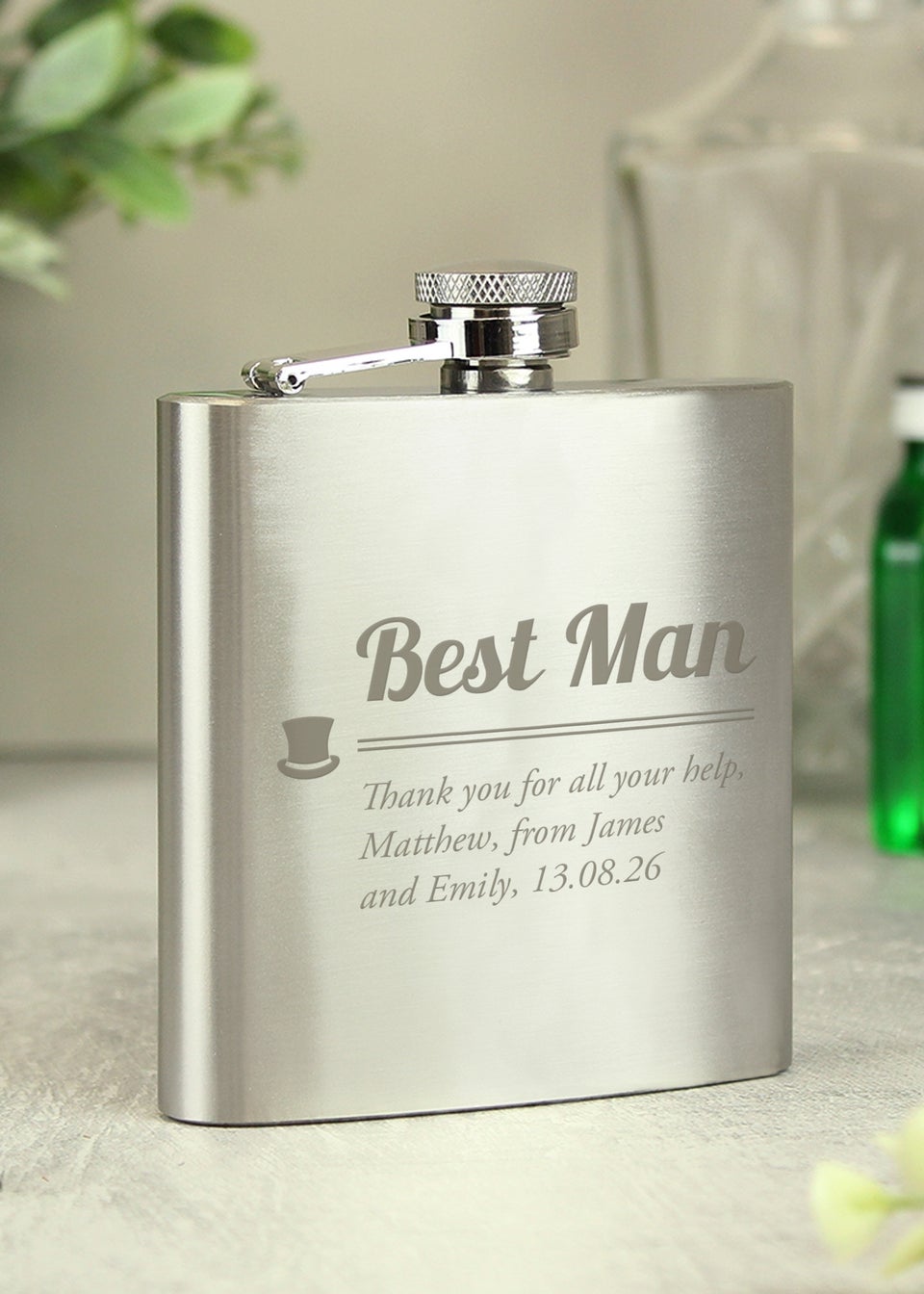 Personalised Best Man Hip Flask