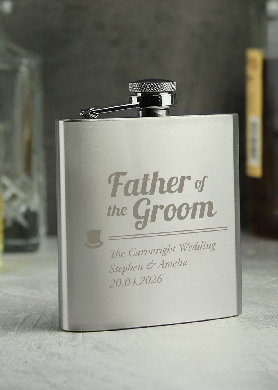 Personalised Father of the Groom Hip Flask