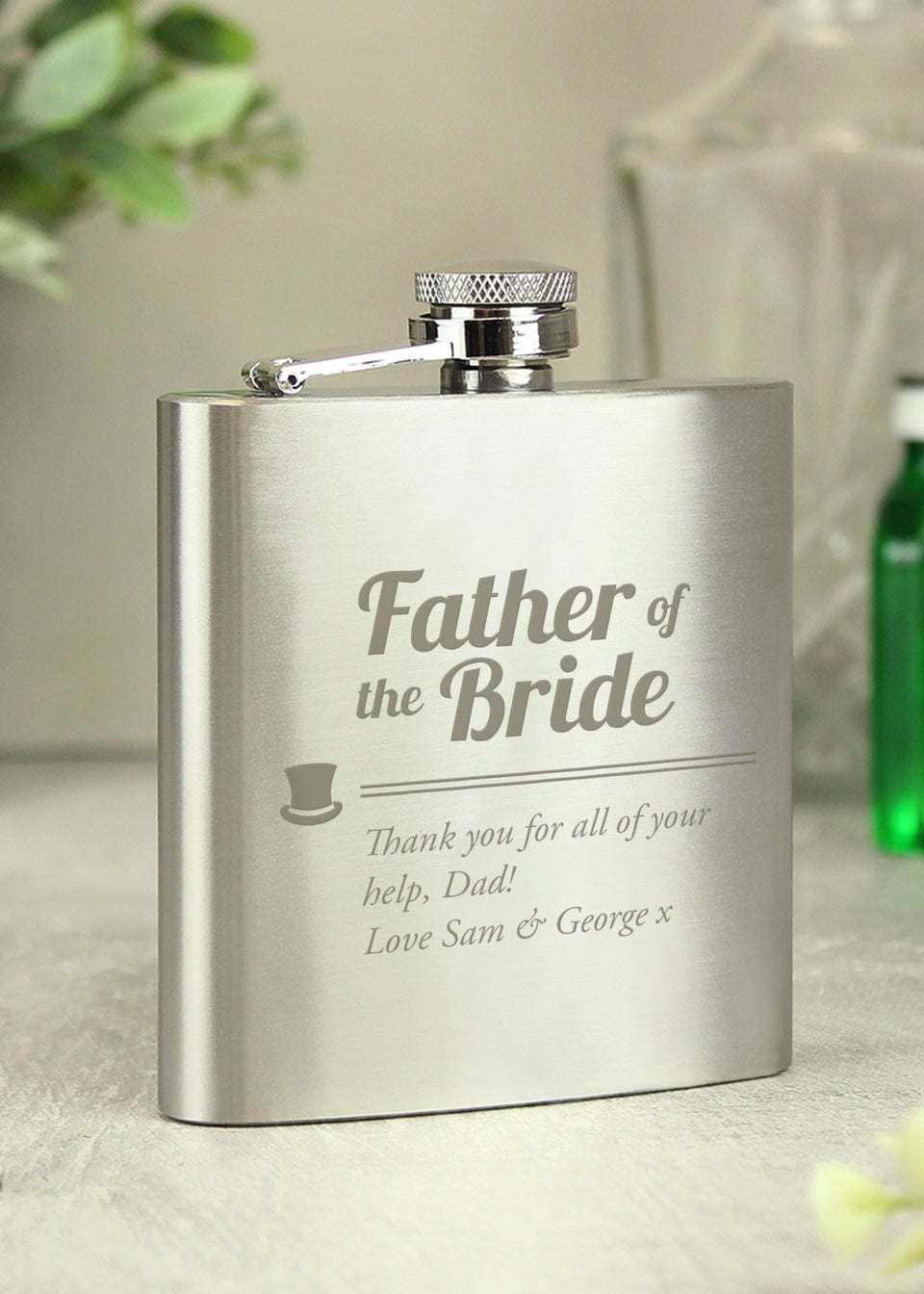 Personalised Memento Company Father of the Bride Hip Flask
