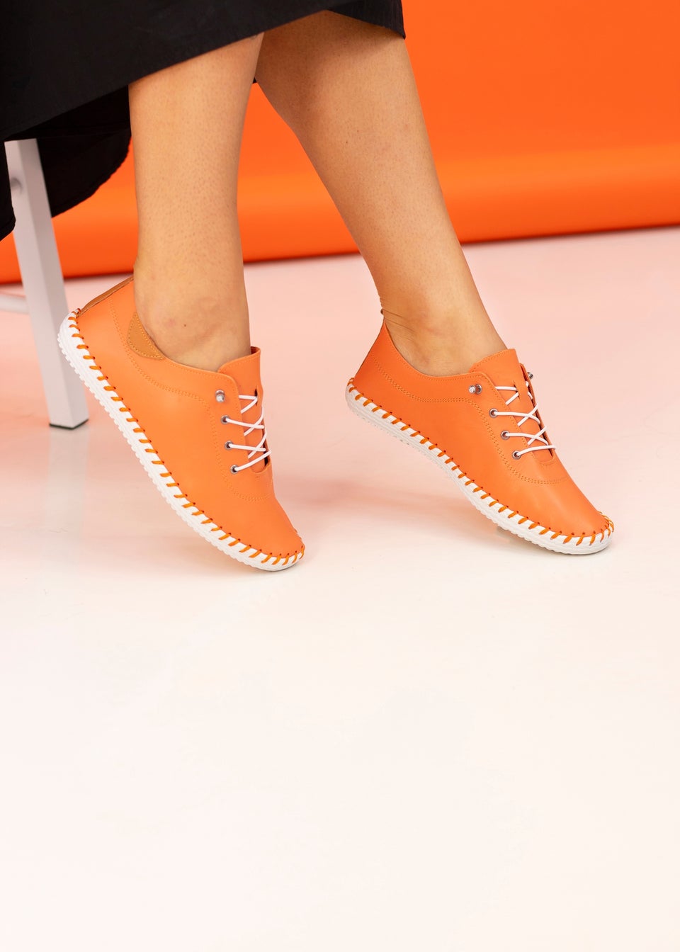 Lunar Orange St Ives Plimsoll