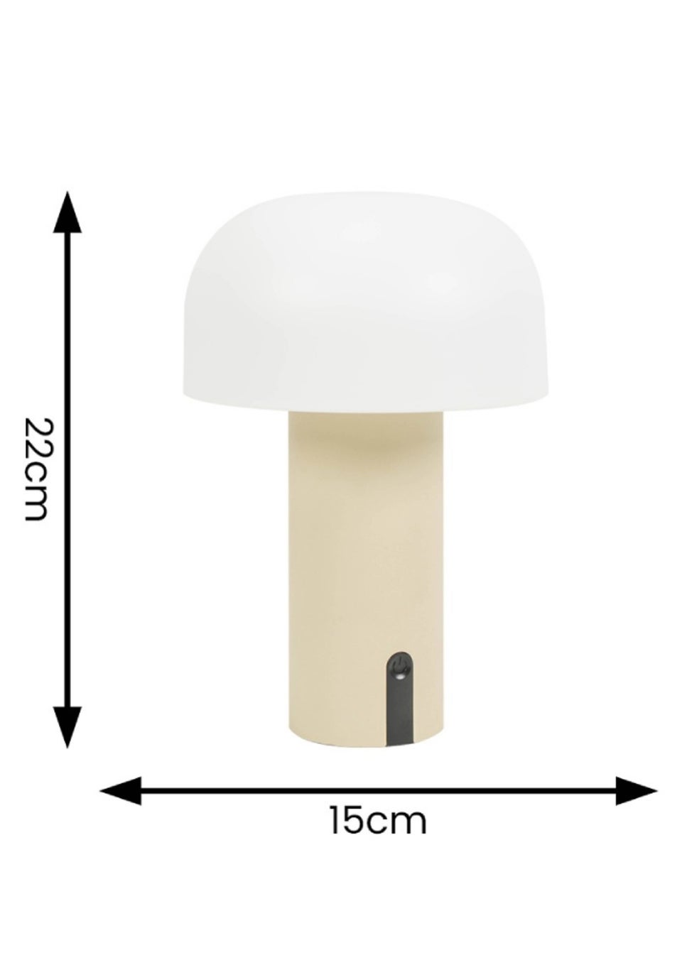 ValueLights Calhoun Natural IP44 LED Rechargeable Mushroom Table Lamp Light