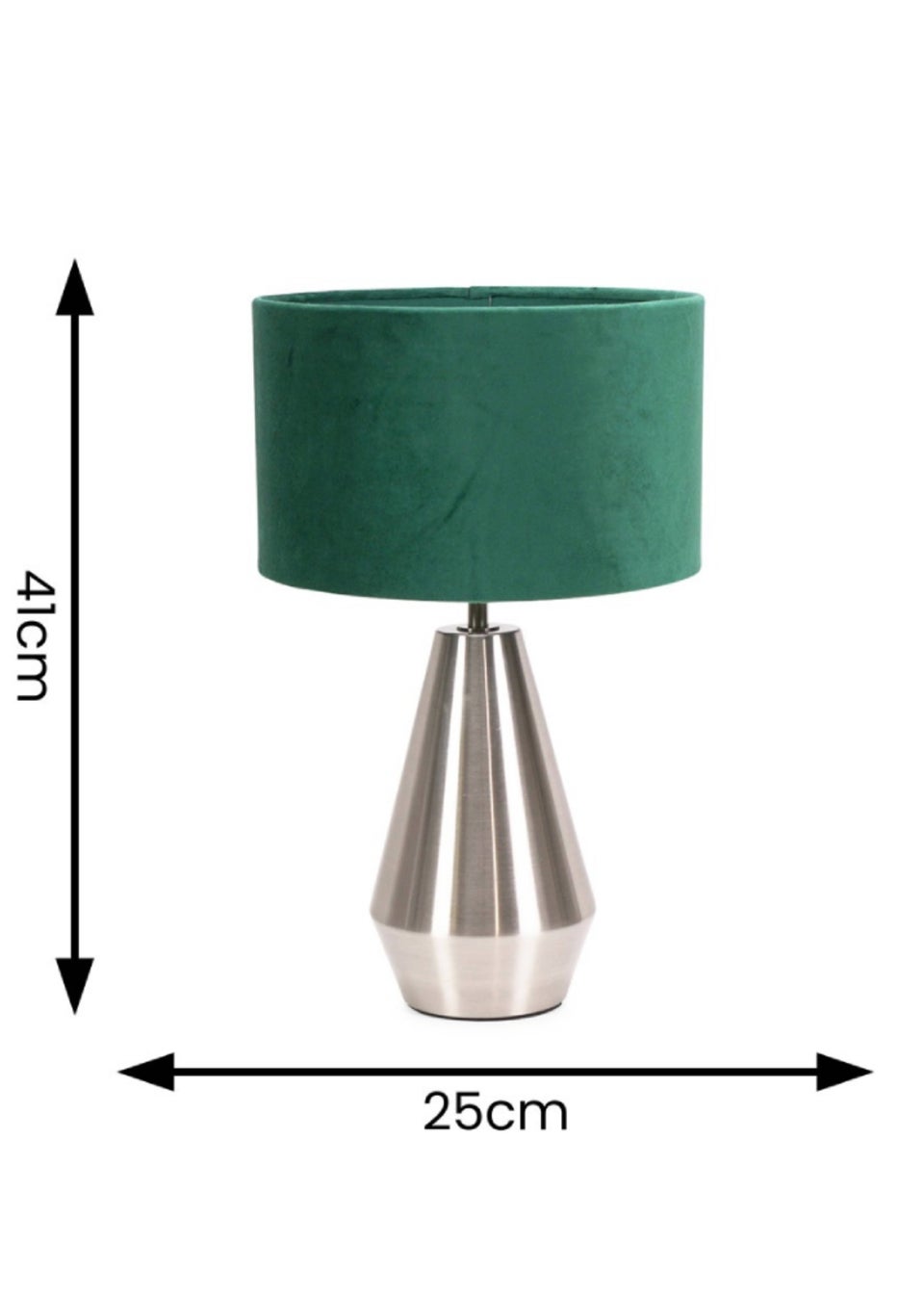 ValueLights Jax Dimmable Plated Silver Table Lamp with Drum Shade