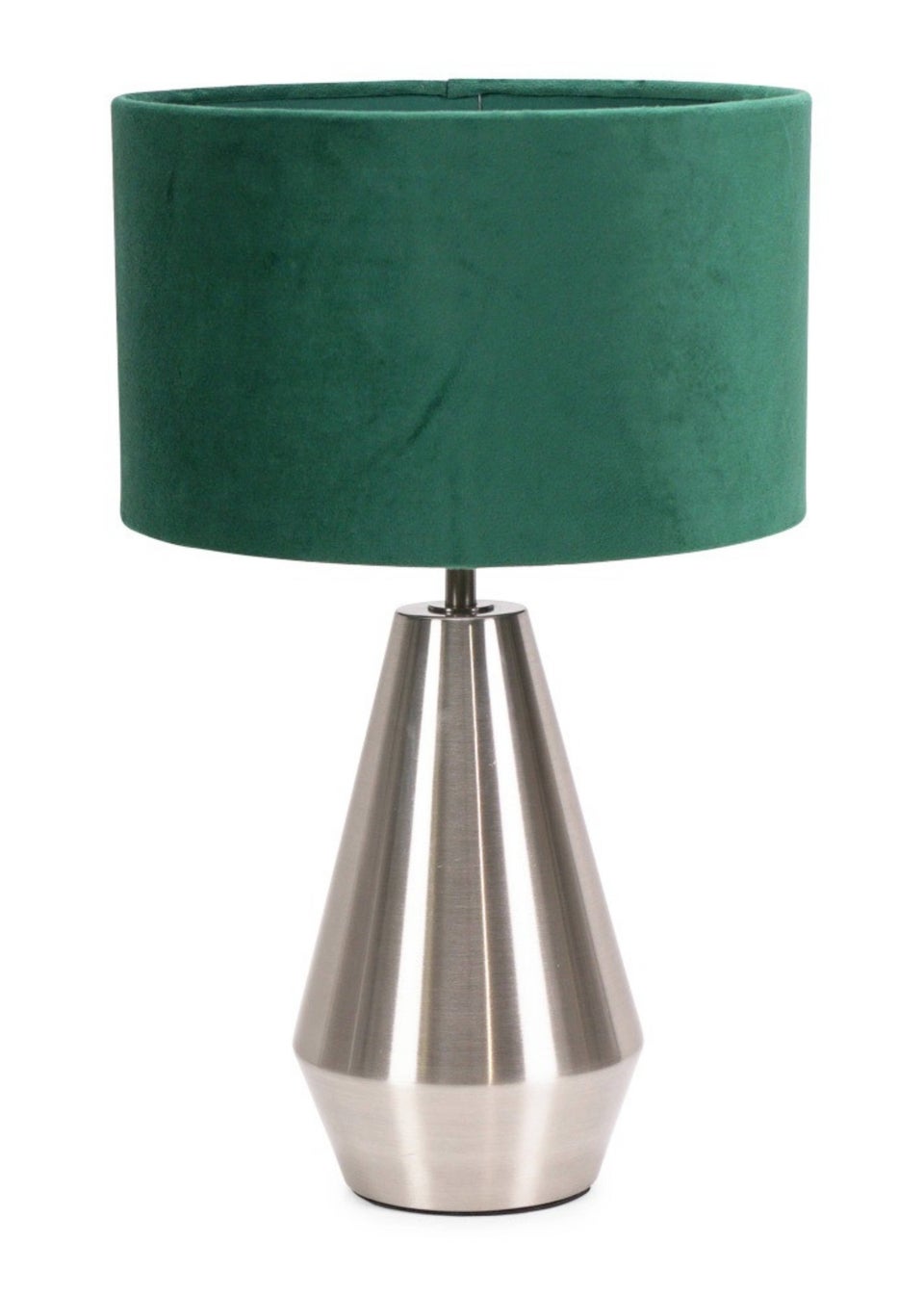 ValueLights Jax Dimmable Plated Silver Table Lamp with Drum Shade