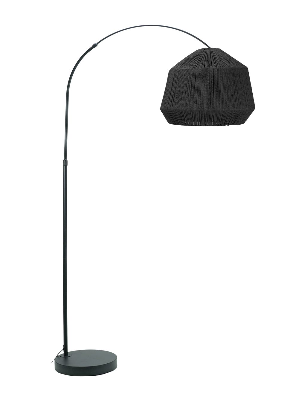 ValueLights Louis Matte Black Floor Lamp with Tapered Shade