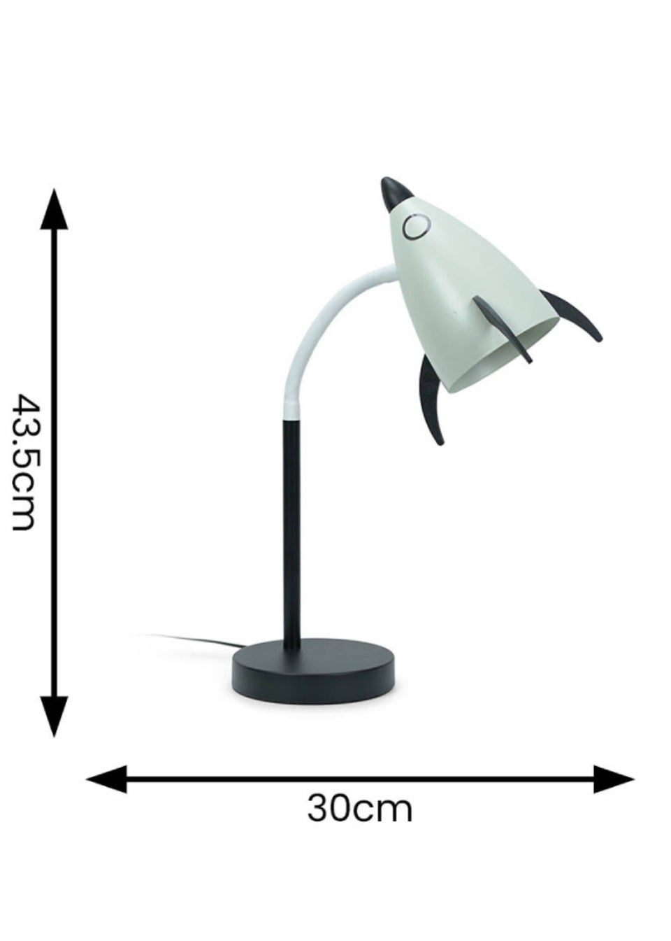 ValueLights Rocket Blue Table Lamp with Tapered Shade