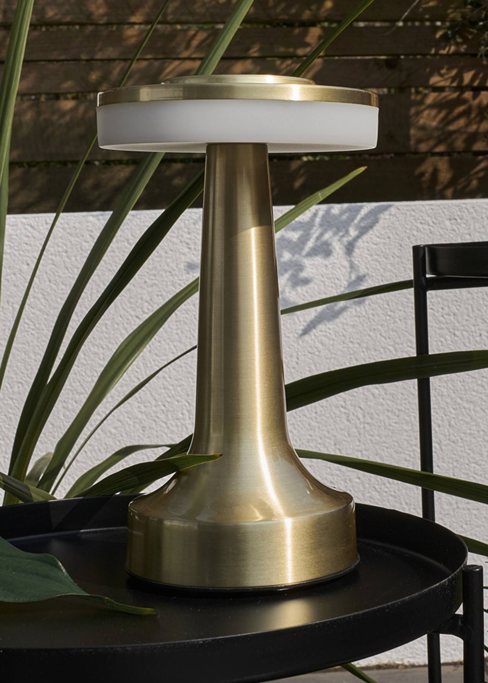 ValueLights Talance Antique Brass LED Rechargeable Dimmable Touch Table Lamp