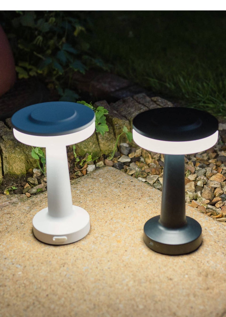 ValueLights Troy Matte White LED Rechargeable Dimmable Touch Table Lamp