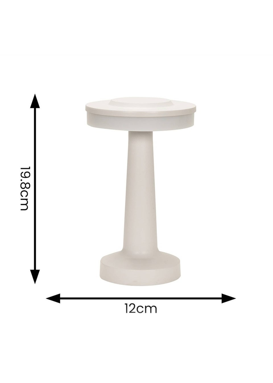 ValueLights Troy Matte White LED Rechargeable Dimmable Touch Table Lamp