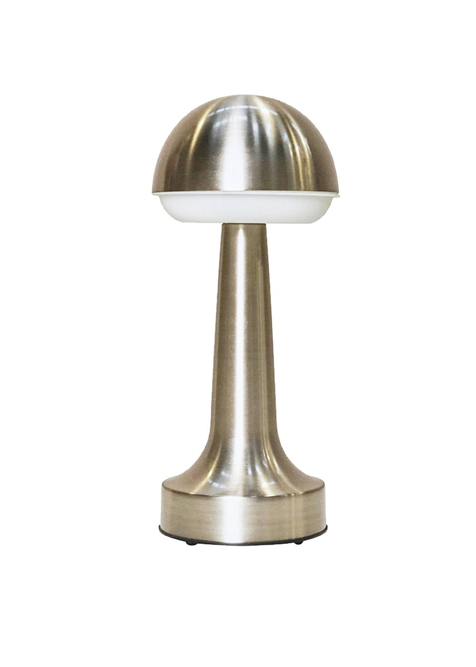 ValueLights Troy Brushed Chrome LED Rechargeable Dimmable Touch Table Lamp