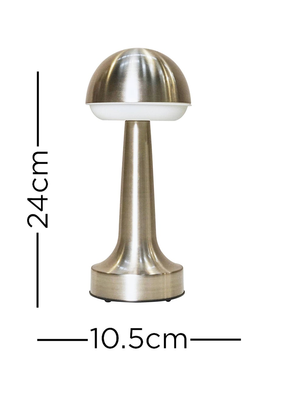 ValueLights Troy Brushed Chrome LED Rechargeable Dimmable Touch Table Lamp