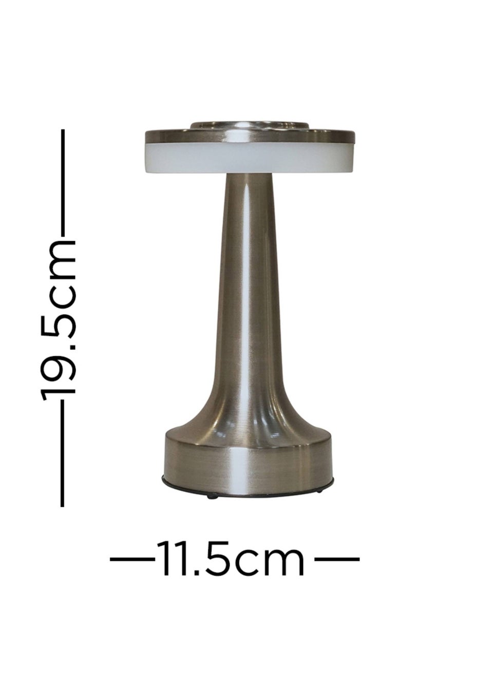 ValueLights Talance Brushed Chrome LED Rechargeable Dimmable Touch Table Lamp