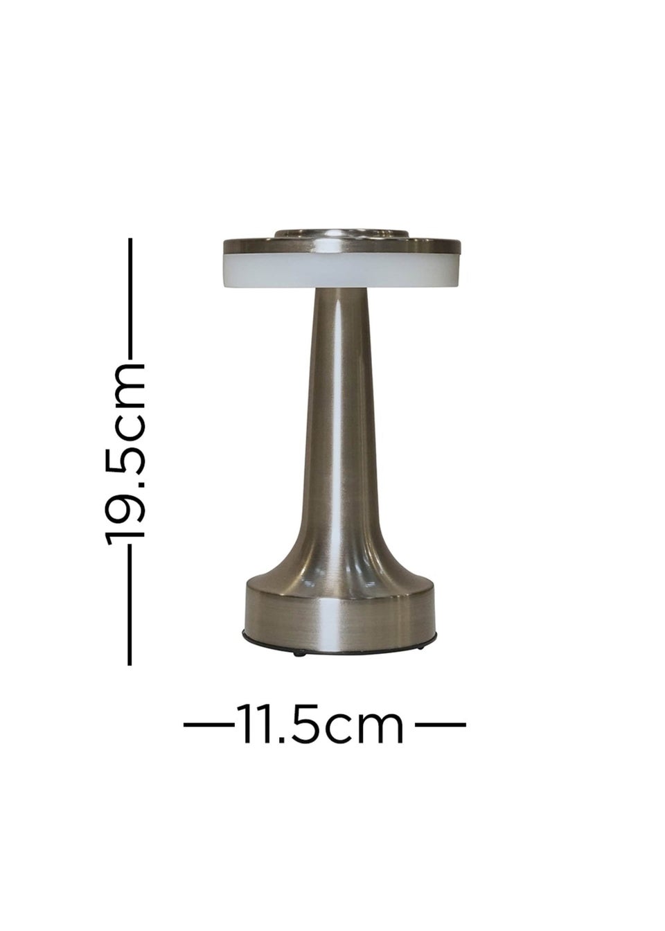 ValueLights Talance Brushed Chrome LED Rechargeable Dimmable Touch Table Lamp