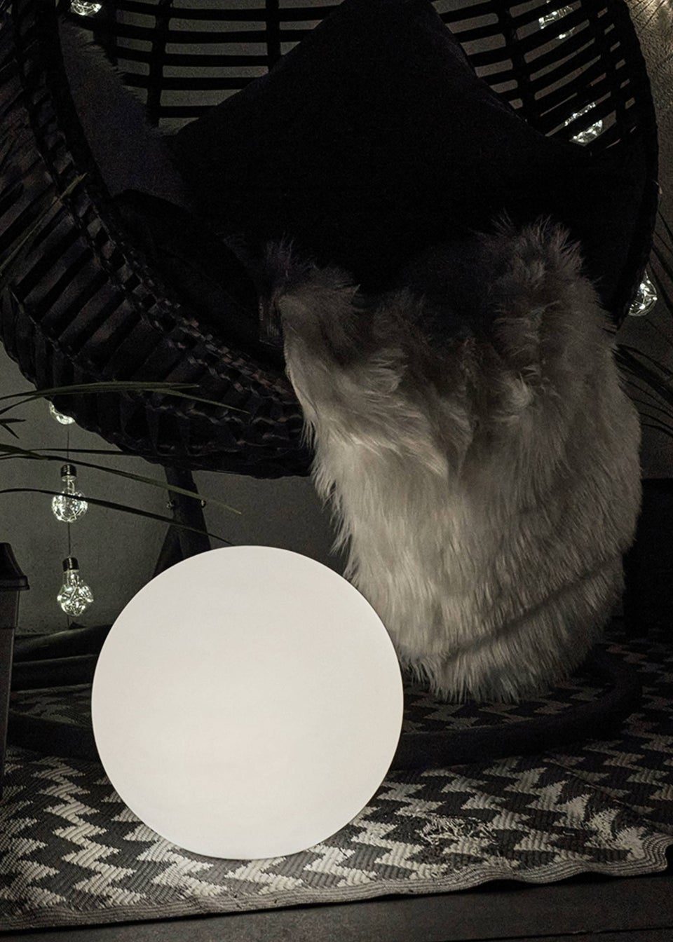 ValueLights Toka IP44 Colour Changing Rechargeable Garden Ball Light with Remote Control (35cm)