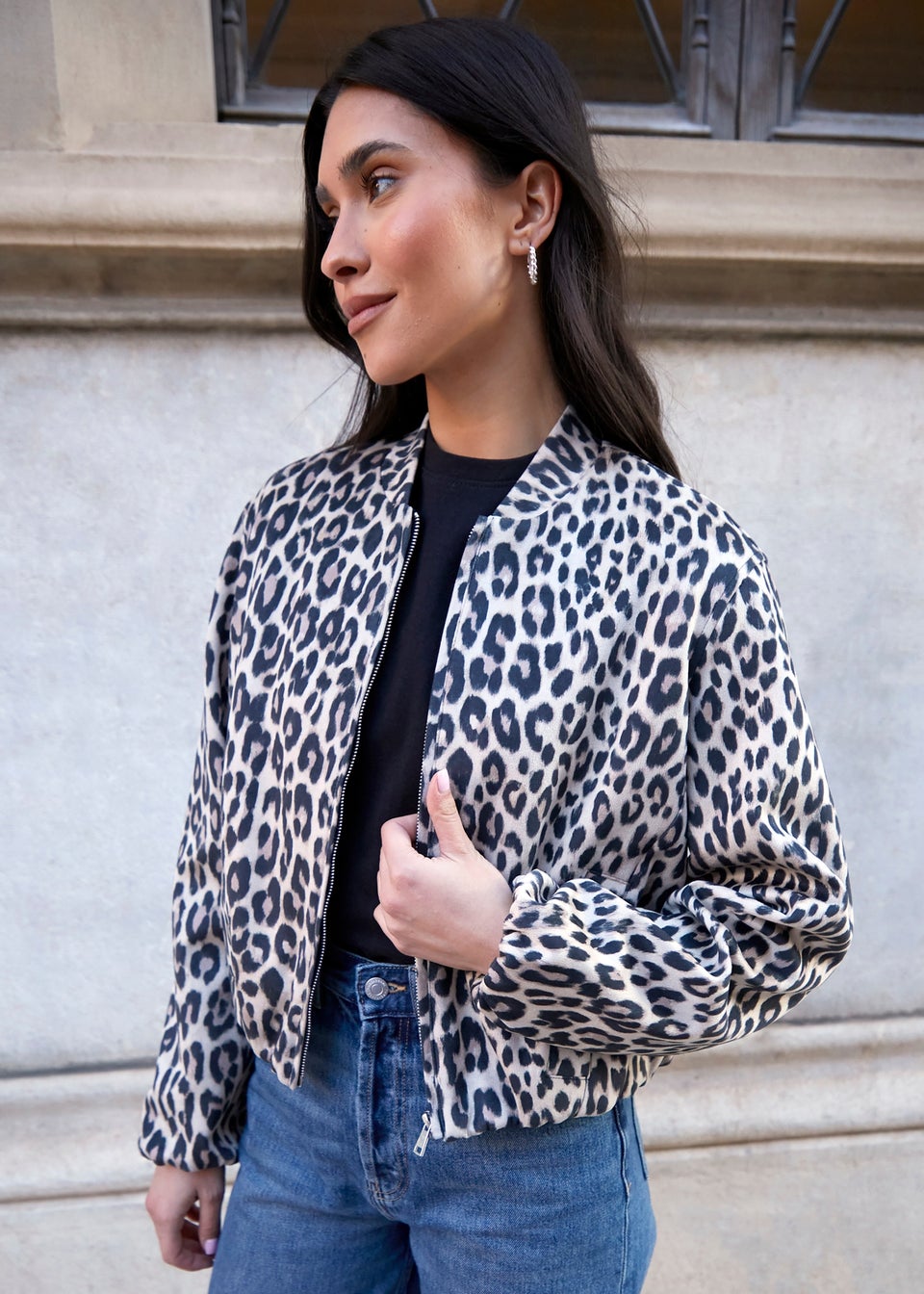 Threadbare Brown Bubble Hem Suedette Bomber Jacket