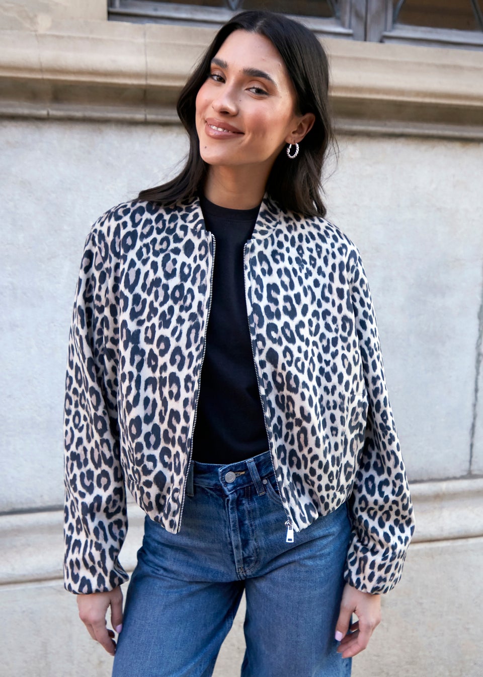 Threadbare Brown Bubble Hem Suedette Bomber Jacket