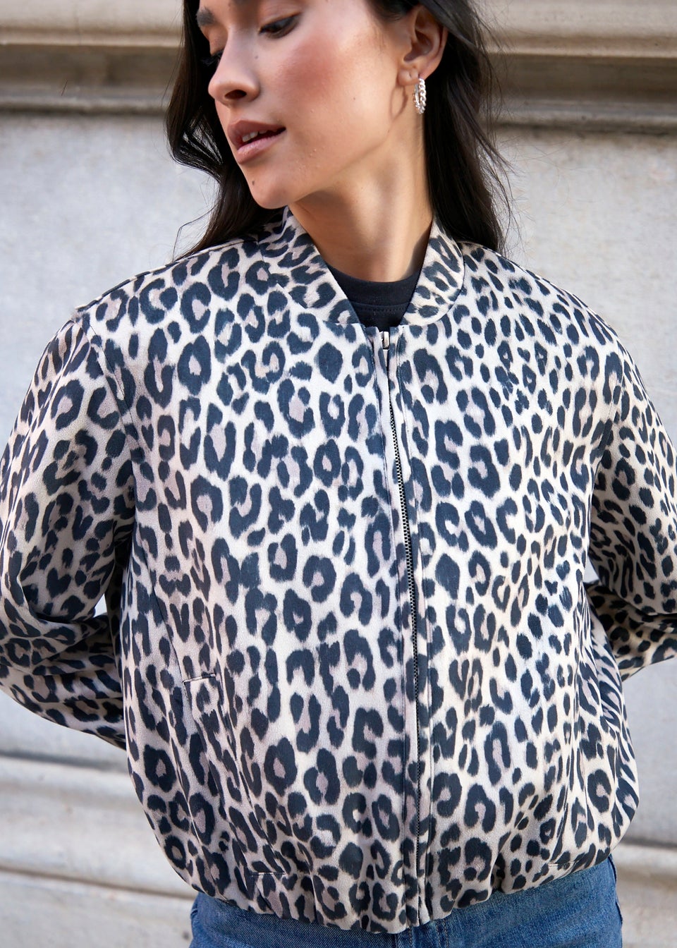Threadbare Brown Bubble Hem Suedette Bomber Jacket