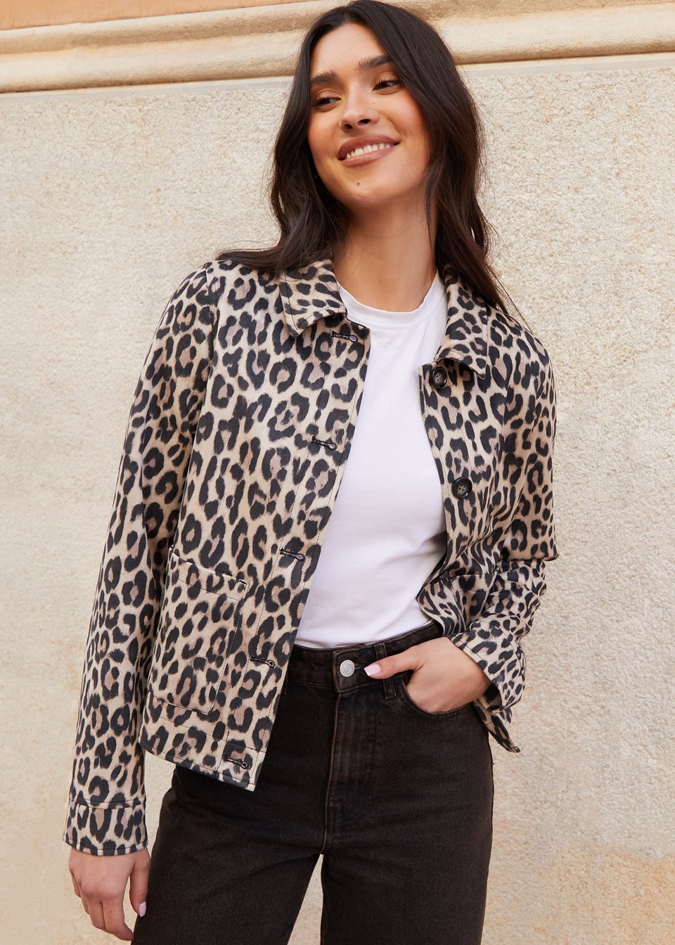 Threadbare Brown Cropped Button Up Suedette Shacket