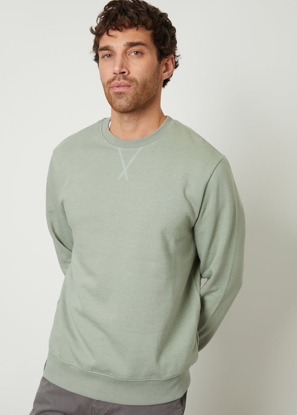 Threadbare Soft Green Cotton Blend Satsuma Crew Neck Sweatshirt