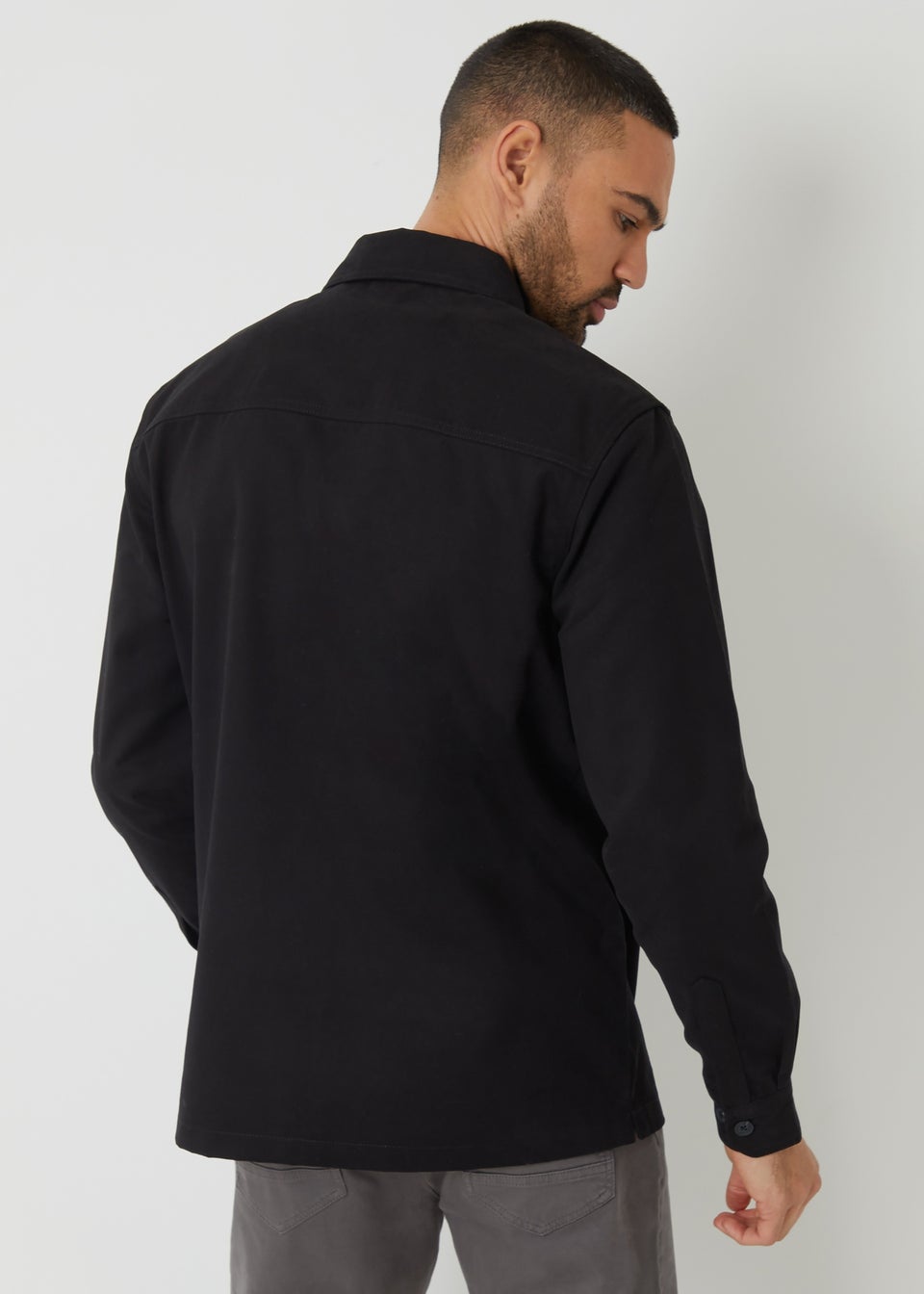 Threadbare Black Cotton Twill Shacket
