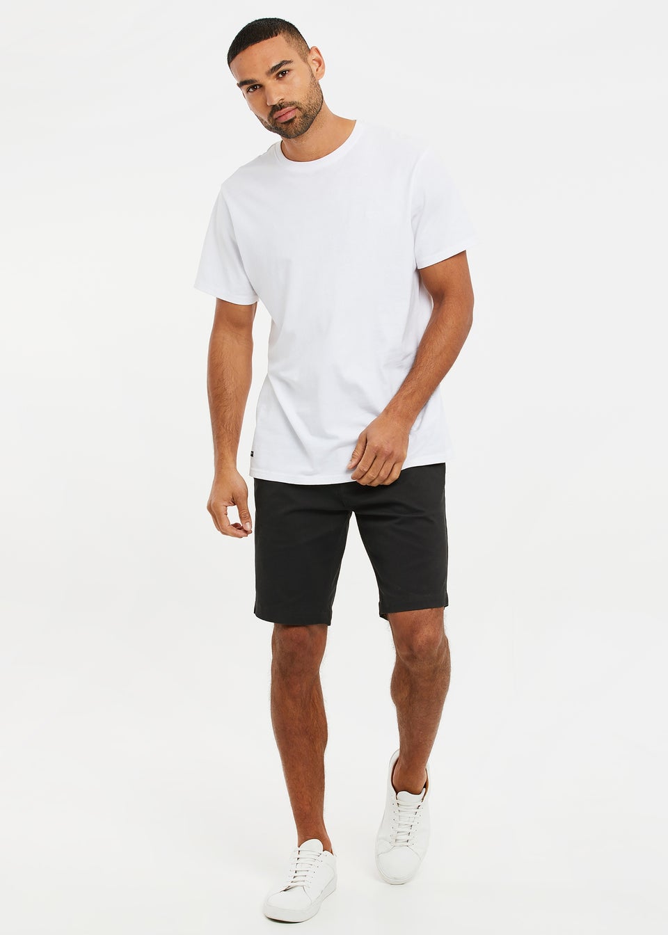 Threadbare Black Cotton NorthSea Slim Fit Chino Shorts