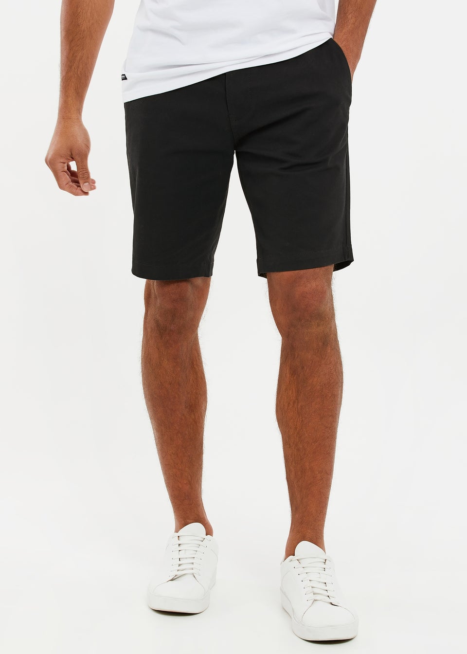 Threadbare Black Cotton NorthSea Slim Fit Chino Shorts