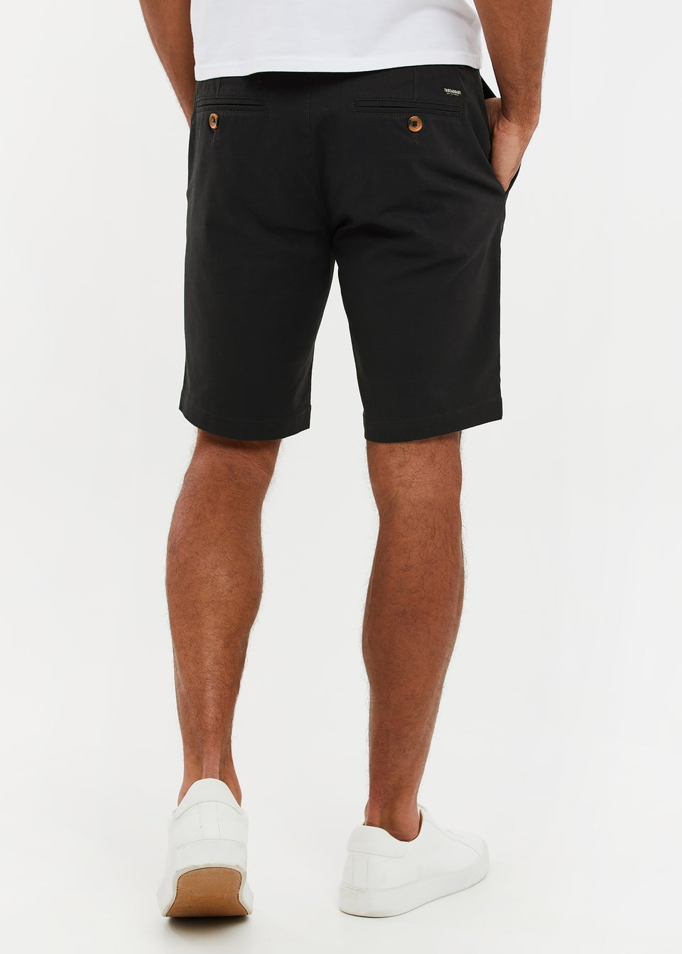 Threadbare Black Cotton NorthSea Slim Fit Chino Shorts