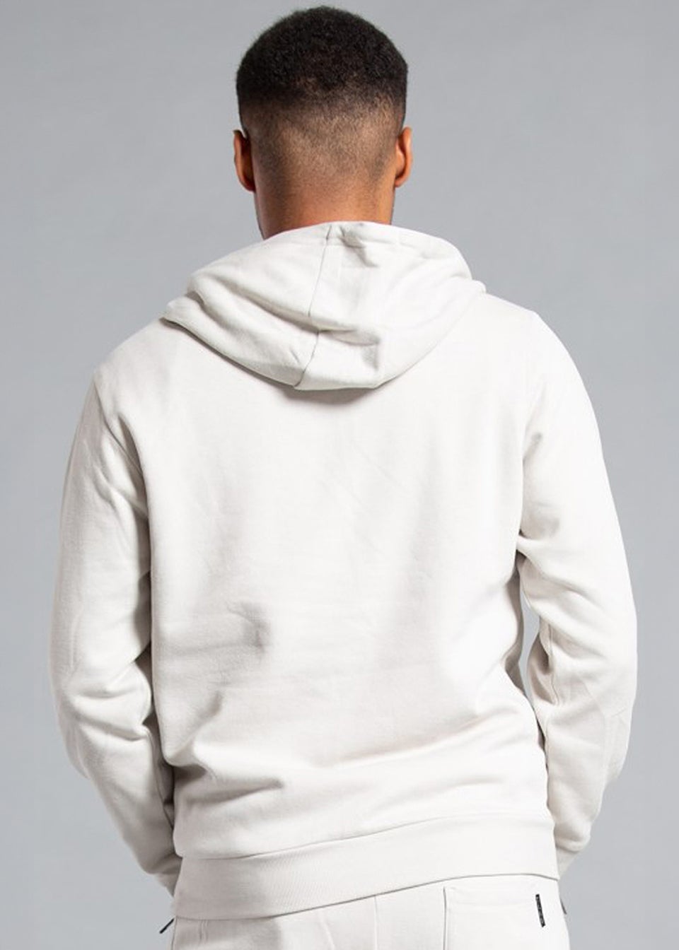 Tokyo Laundry Light Grey Cotton Blend Hoody with Neck Zip Fastening