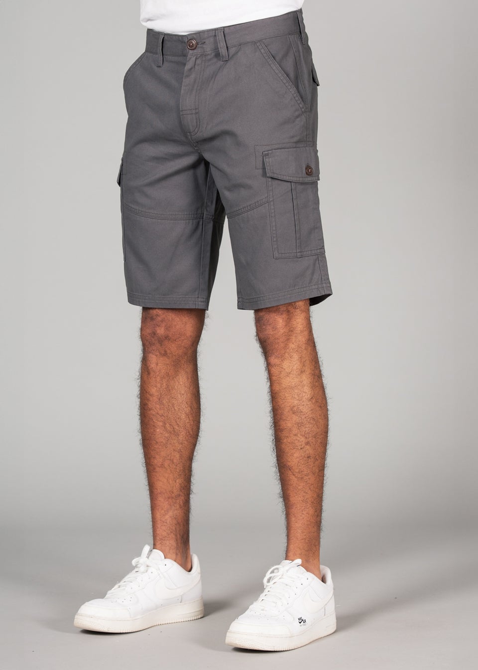 Tokyo Laundry Grey Cotton Cargo Shorts