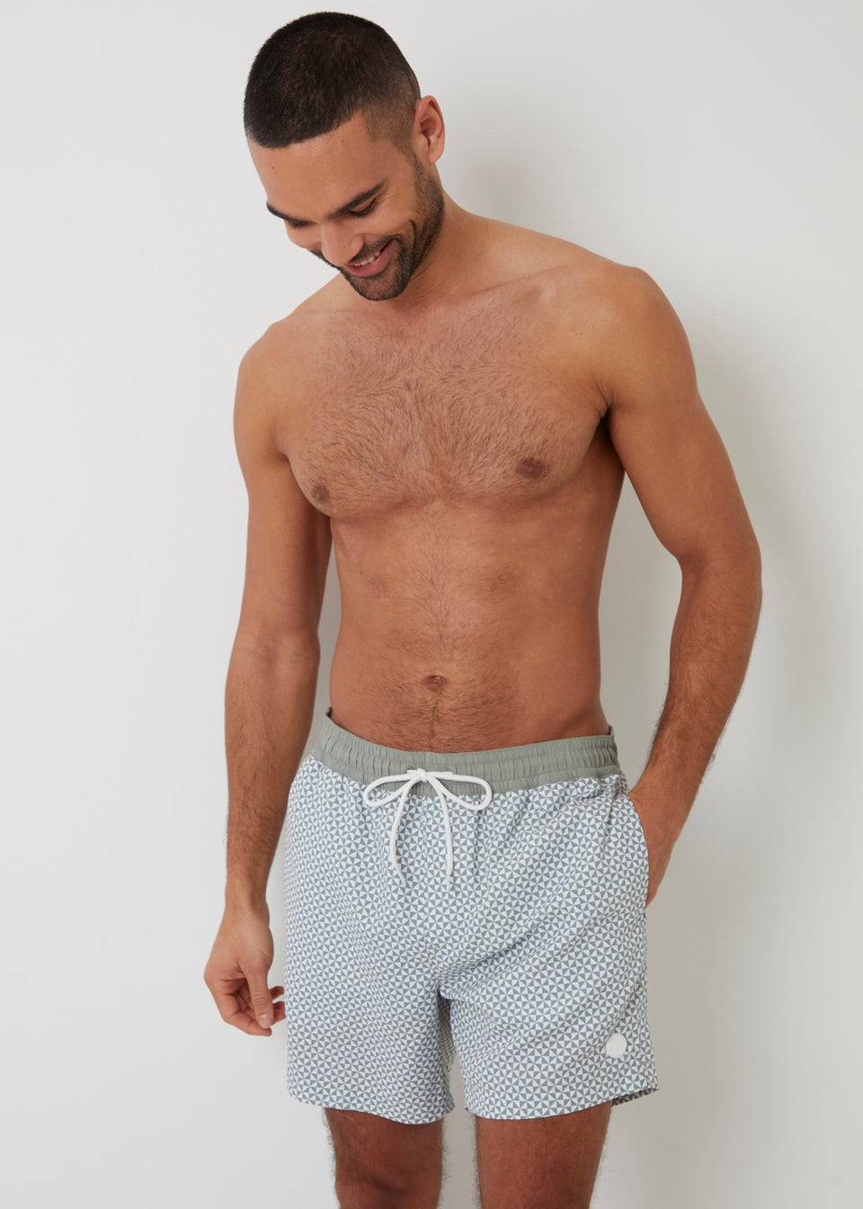 Threadbare Soft Green 2 Pack Geometric Print Swim Shorts