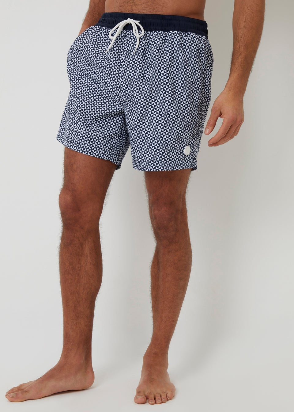 Threadbare Navy 2 Pack Geometric Print Swim Shorts
