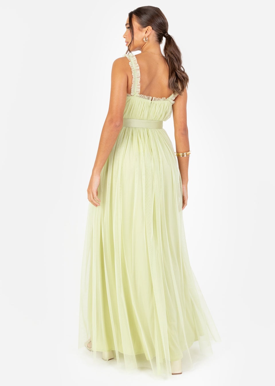 Anaya With Love Recycled Spring Green Wrap Strappy Maxi Dress