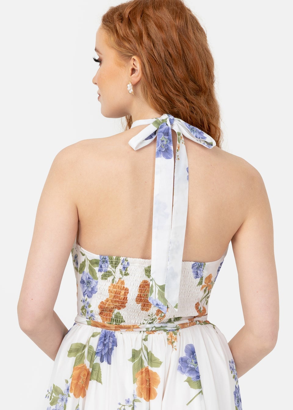 Anaya With Love Recycled Floral Self-Tie Halter Neck Maxi Dress