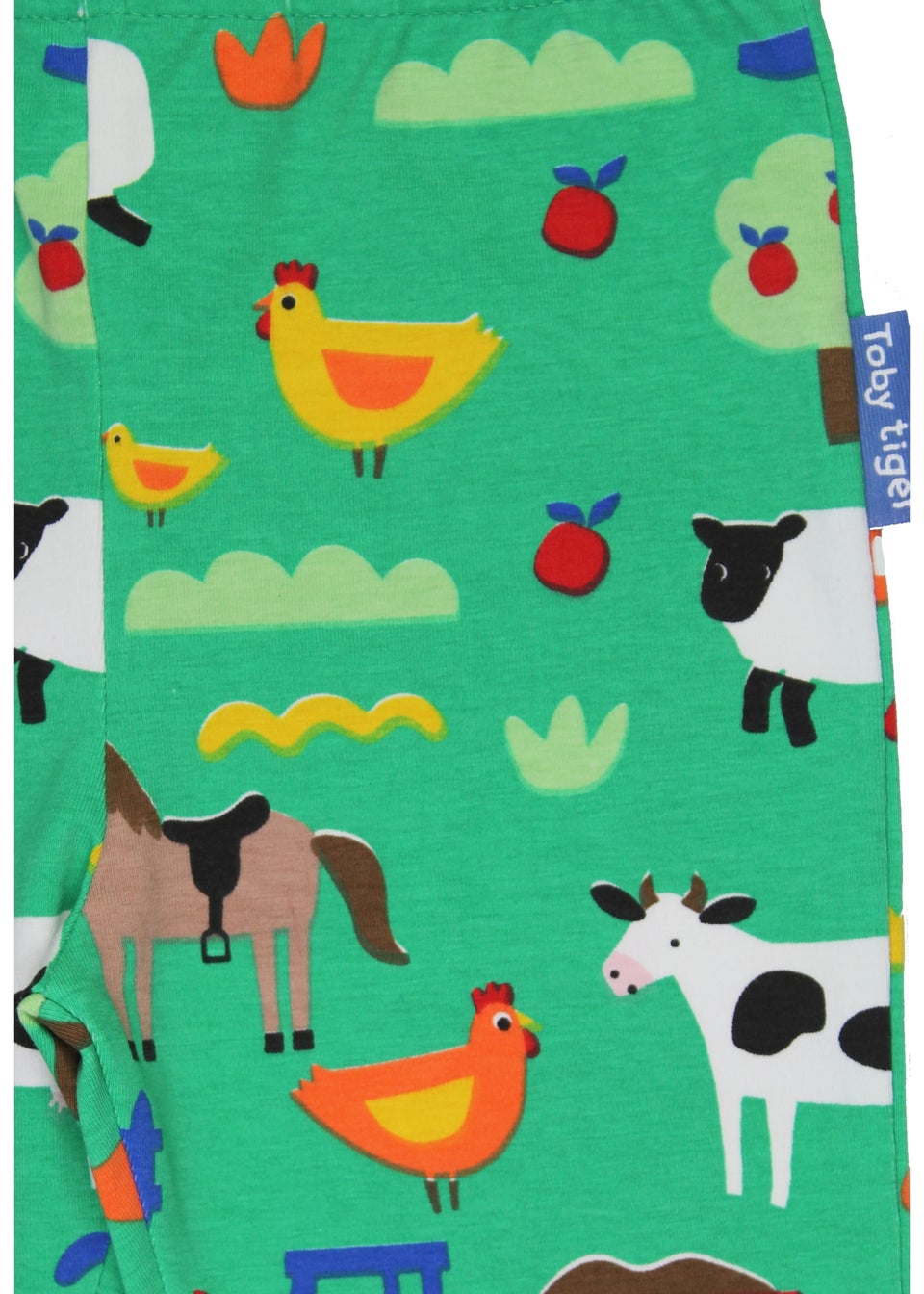 Toby Tiger Organic Green Farm Print Leggings (6 months - 8 years)