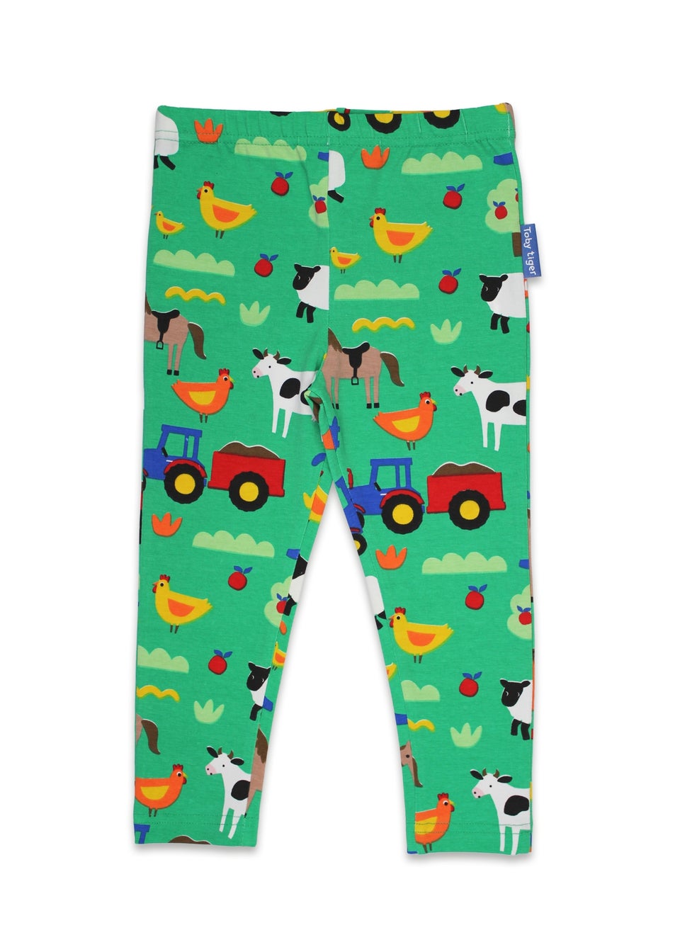 Toby Tiger Organic Green Farm Print Leggings (6 months - 8 years)